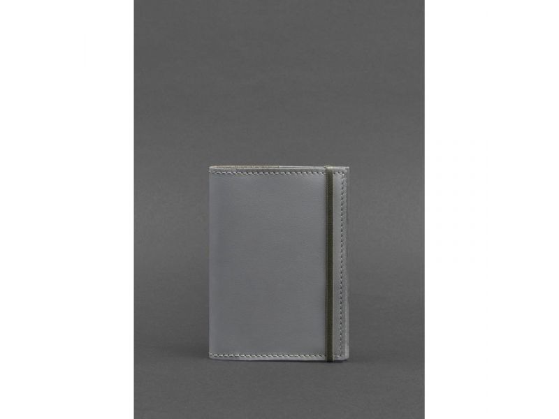 Кожаная обложка для паспорта 1.0 серая, фото 1