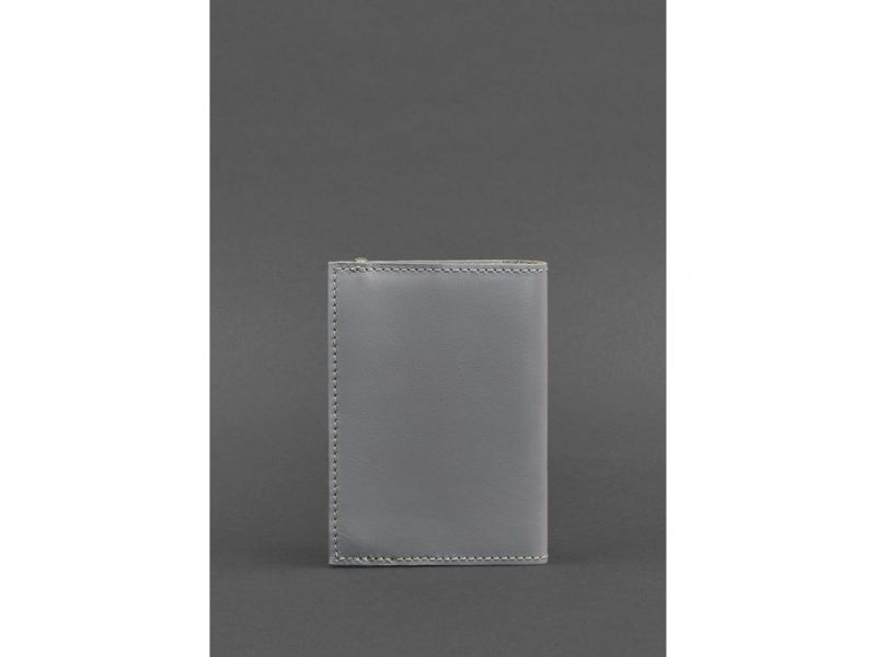 Кожаная обложка для паспорта 1.0 серая, фото 4