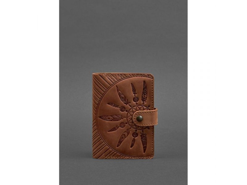 Женская кожаная обложка для паспорта 3.0 Инди коричневая, фото 1