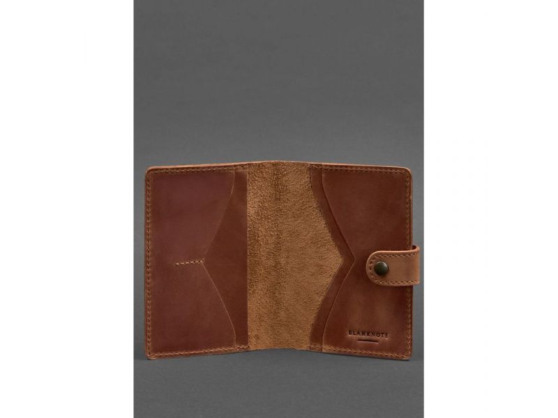 Женская кожаная обложка для паспорта 3.0 Инди коричневая, фото 3