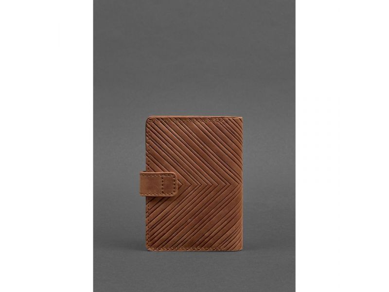 Женская кожаная обложка для паспорта 3.0 Инди коричневая, фото 4