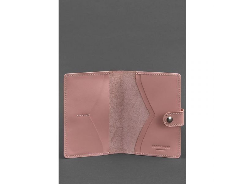 Кожаная обложка для паспорта 3.0 розовая, фото 3