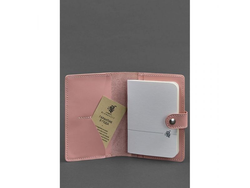 Кожаная обложка для паспорта 3.0 розовая, фото 2