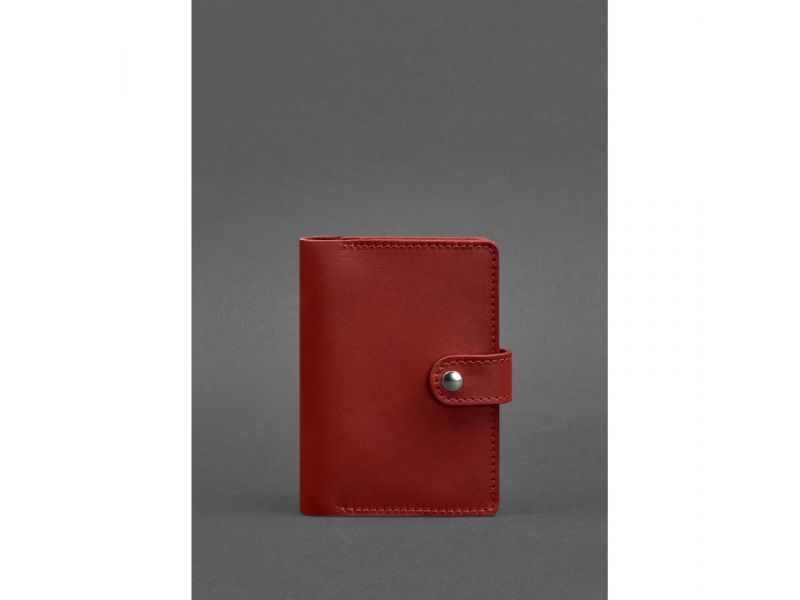 Кожаная обложка для паспорта 3.0 красная, фото 1