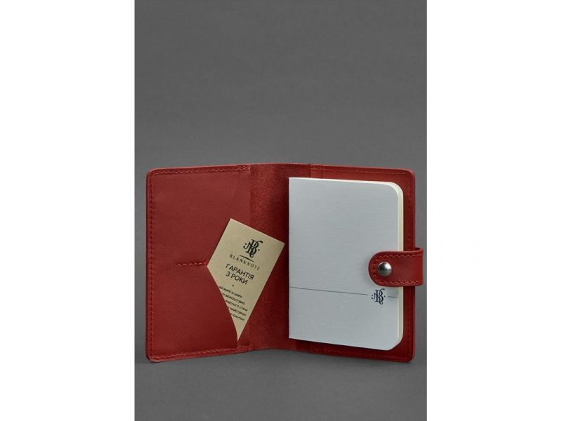 Кожаная обложка для паспорта 3.0 красная, фото 2