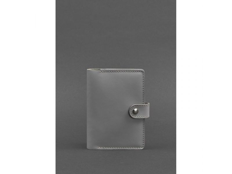 Кожаная обложка для паспорта 3.0 серая, фото 1