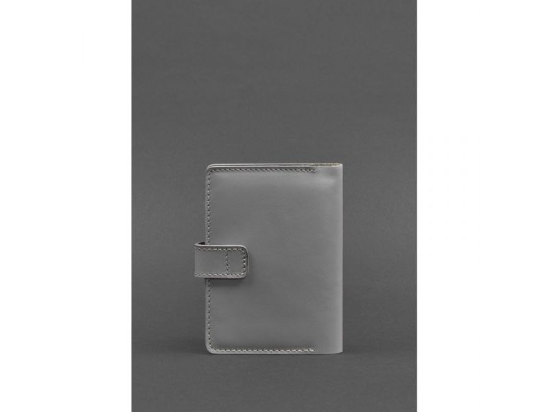 Кожаная обложка для паспорта 3.0 серая, фото 4