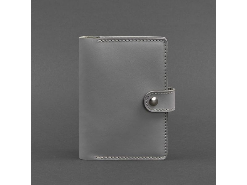 Кожаная обложка для паспорта 3.0 серая, фото 5