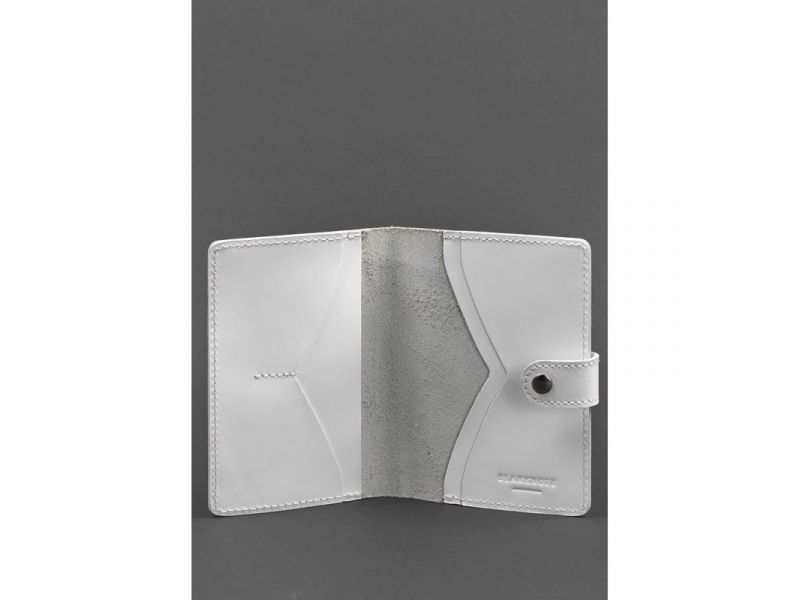 Кожаная обложка для паспорта 3.0 белая, фото 3