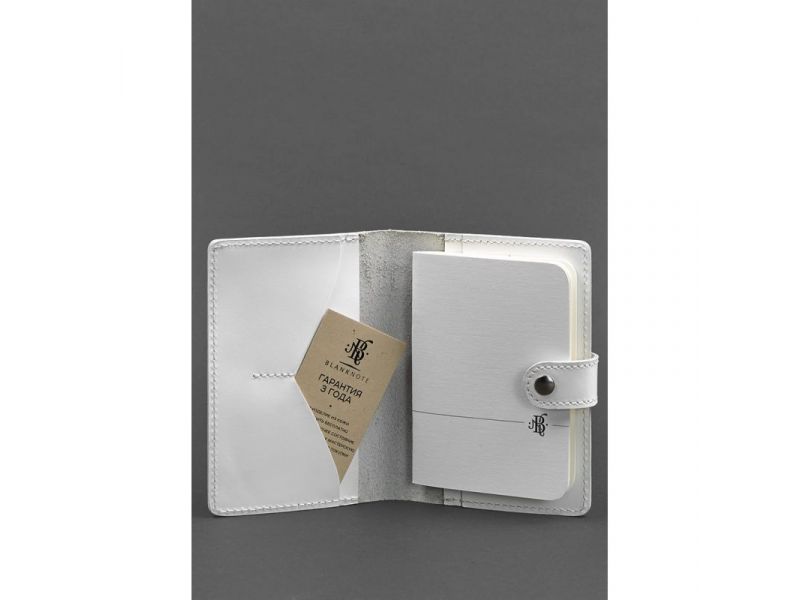Кожаная обложка для паспорта 3.0 белая, фото 2