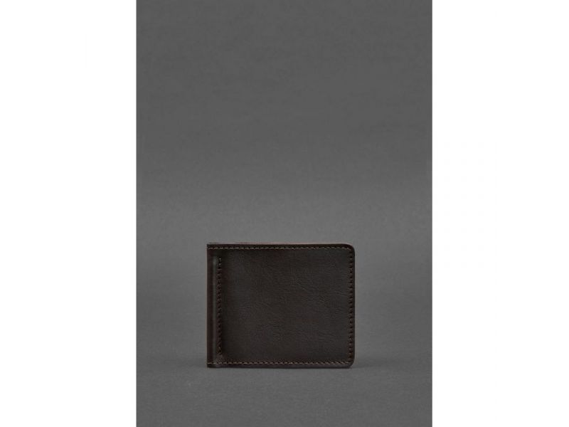 Мужское кожаное портмоне коричневое 1.0 зажим для денег, фото 1
