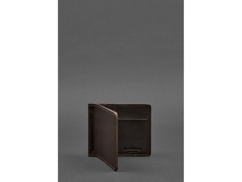 Мужское кожаное портмоне коричневое 1.0 зажим для денег, фото 2