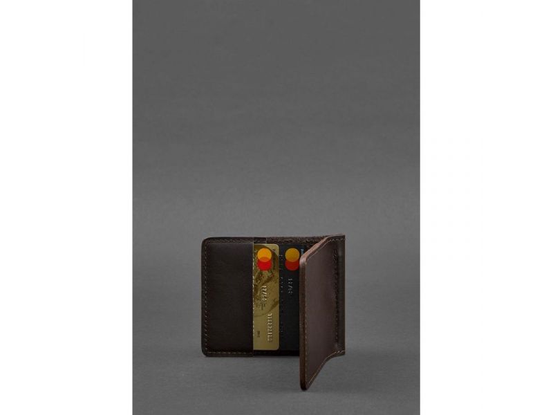 Мужское кожаное портмоне коричневое 1.0 зажим для денег, фото 4