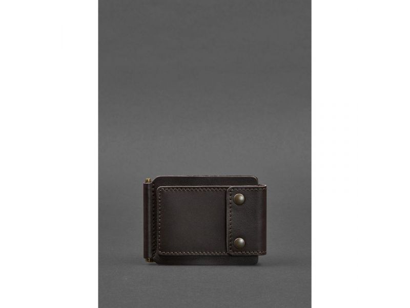 Мужское кожаное портмоне коричневое 10.0 зажим для денег, фото 1