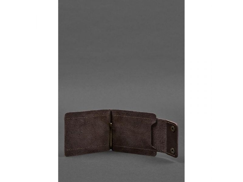 Мужское кожаное портмоне коричневое 10.0 зажим для денег, фото 5