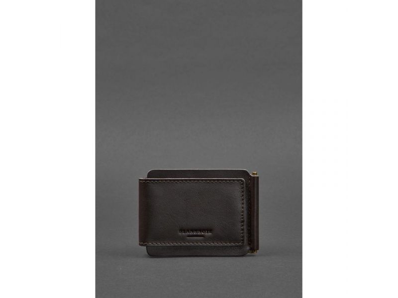 Мужское кожаное портмоне коричневое 10.0 зажим для денег, фото 6