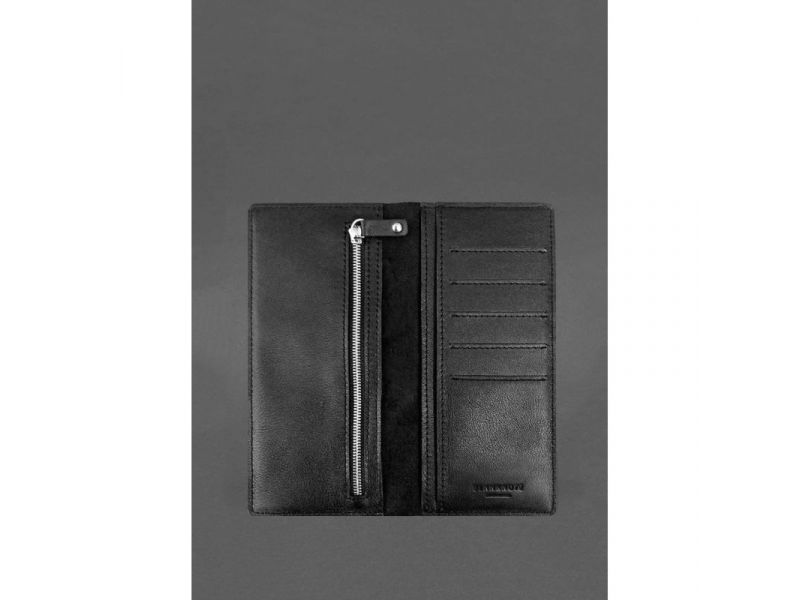 Кожаное портмоне 12.0 черное Краст, фото 2