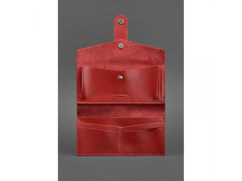 Кожаное женское портмоне 3.0 красное Krast, фото 3