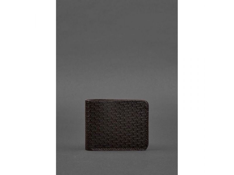 Мужское кожаное портмоне 4.1 (4 кармана) коричневое Карбон, фото 1