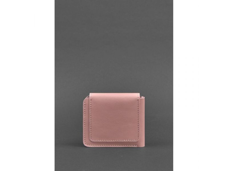 Кожаное портмоне 4.2 на кнопке розовое, фото 4