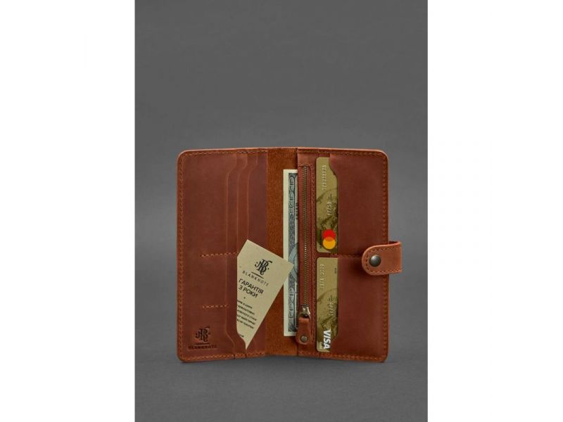 Кожаное портмоне 7.0 светло-коричневое Crazy Horse, фото 2