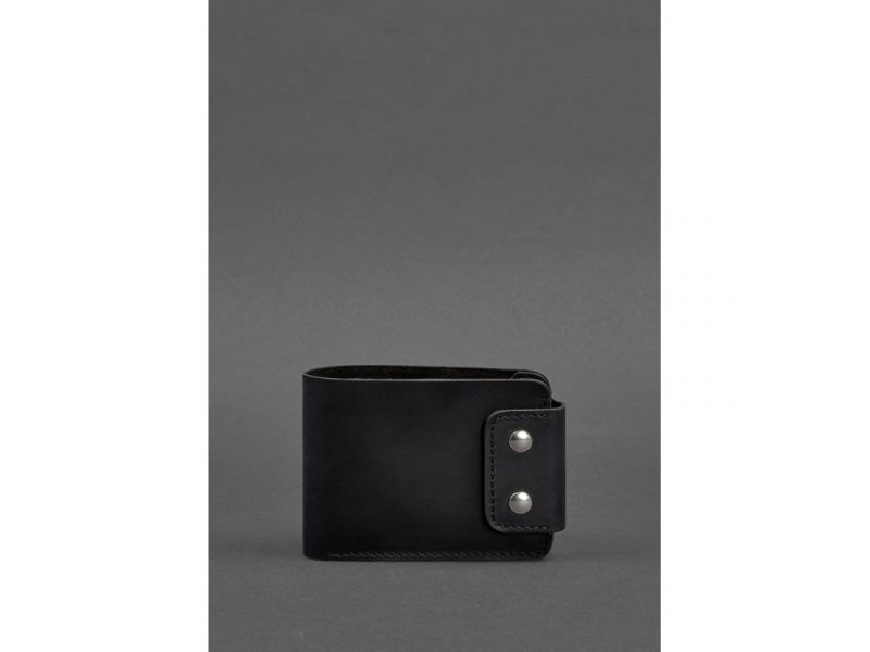 Мужское кожаное портмоне Zeus 9.0 черное Crazy Horse, фото 4