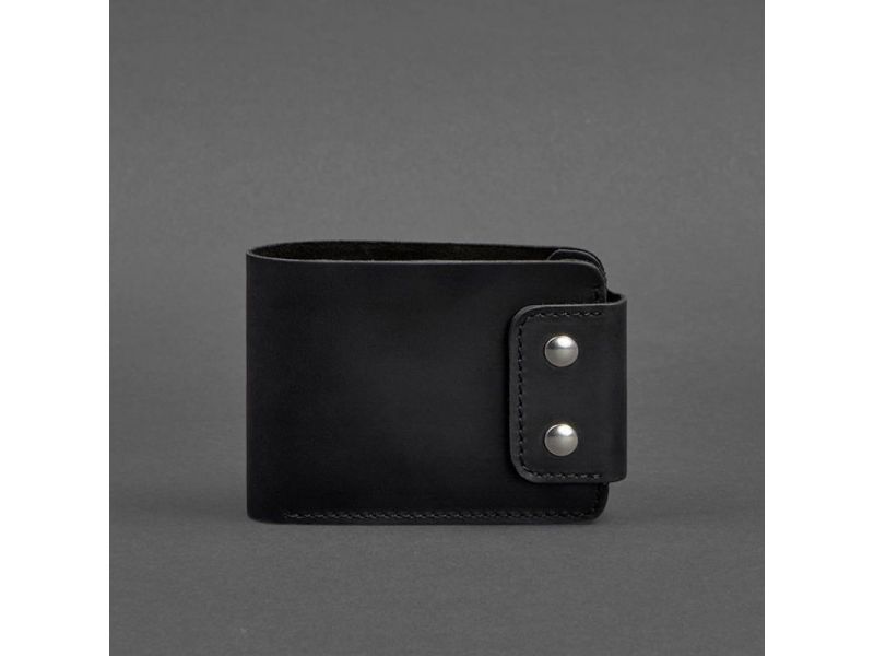 Мужское кожаное портмоне Zeus 9.0 черное Crazy Horse, фото 5