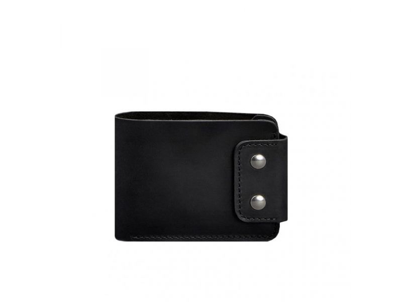 Мужское кожаное портмоне Zeus 9.0 черное Crazy Horse, фото 6