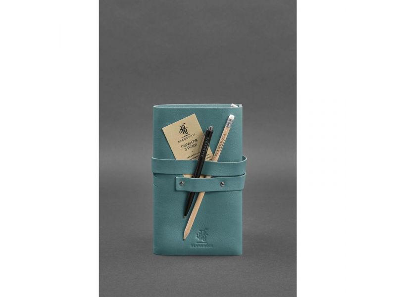 Женский кожаный блокнот (Софт-бук) 1.0 Бирюзовый, фото 3