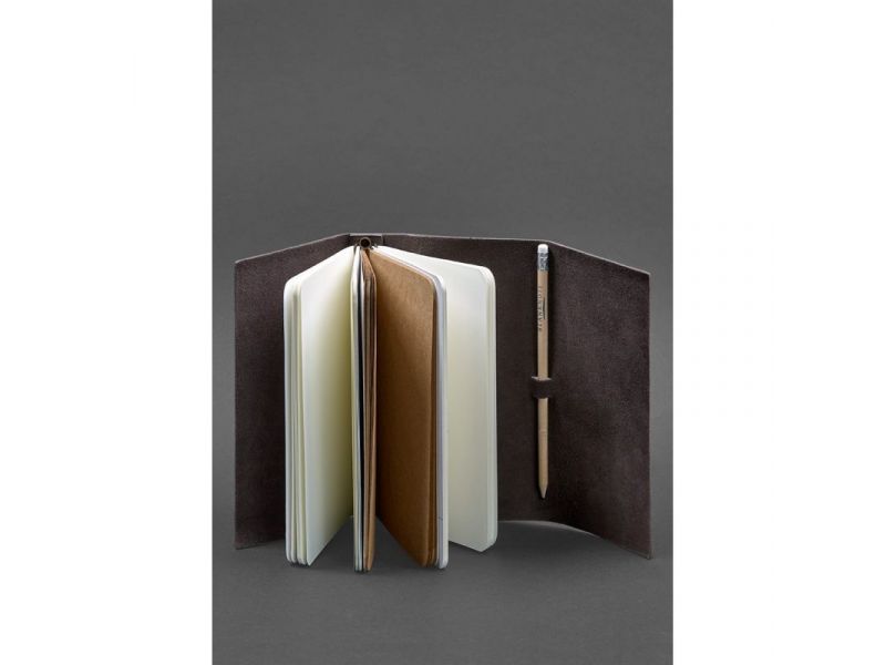 Кожаный блокнот (Софт-бук) 1.0 темно-коричневый Краст, фото 2