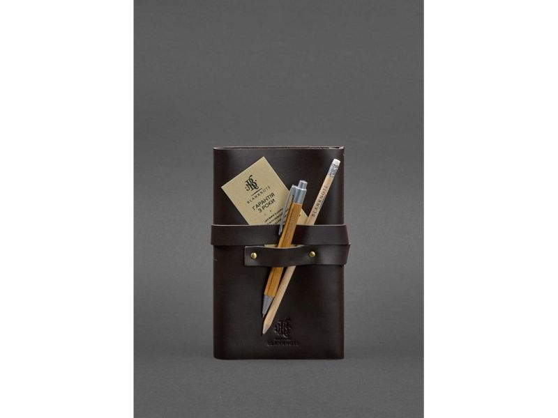 Кожаный блокнот (Софт-бук) 1.0 темно-коричневый Краст, фото 3