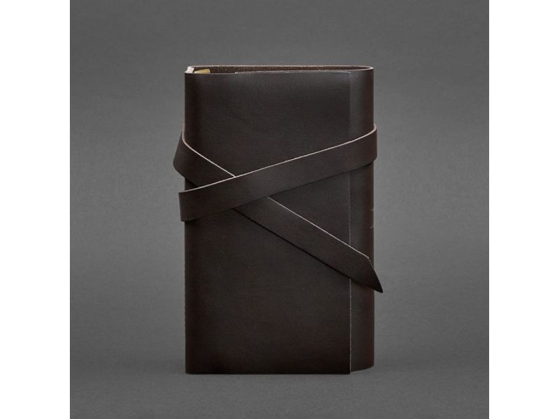 Кожаный блокнот (Софт-бук) 1.0 темно-коричневый Краст, фото 4