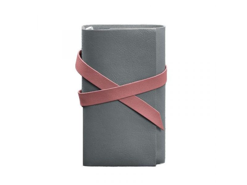 Женский кожаный блокнот (Софт-бук) 1.0 Серый с розовым, фото 5