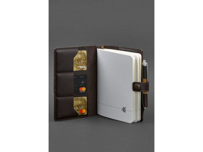 Кожаный блокнот (Софт-бук) 4.0 темно-коричневый, фото 3