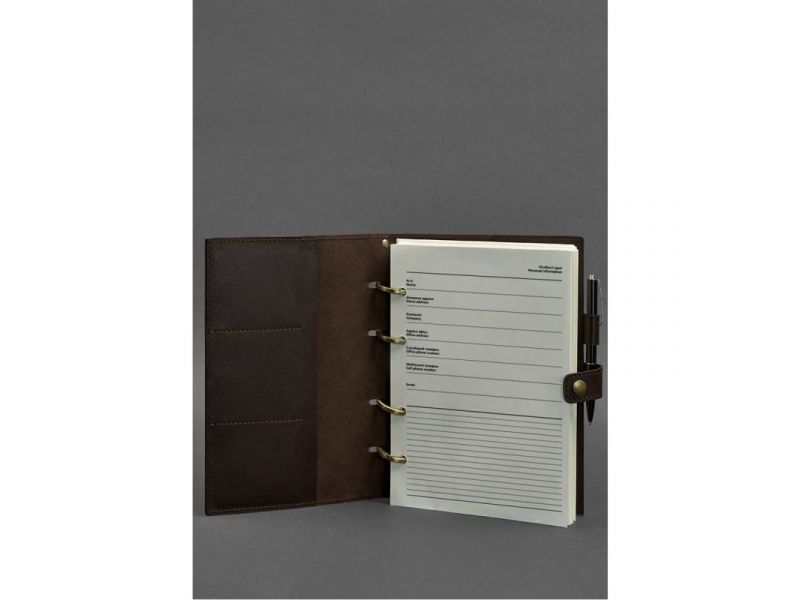 Кожаный блокнот с датированным блоком (Софт-бук) 9.1 темно-коричневый, фото 2