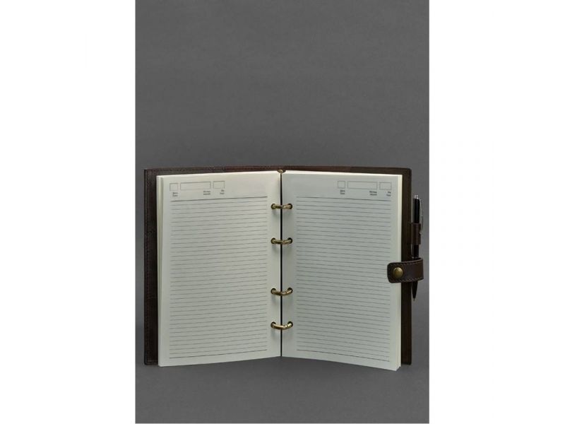 Кожаный блокнот с датированным блоком (Софт-бук) 9.1 темно-коричневый, фото 3