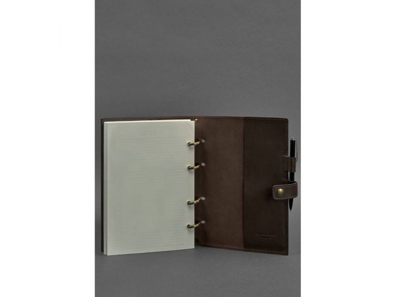 Кожаный блокнот с датированным блоком (Софт-бук) 9.1 темно-коричневый, фото 4