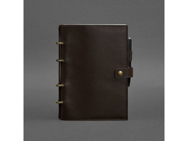Кожаный блокнот с датированным блоком (Софт-бук) 9.1 темно-коричневый, фото 6