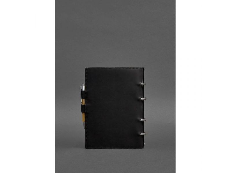 Кожаный блокнот с датированным блоком (Софт-бук) 9.1 черный Crazy Horse, фото 3