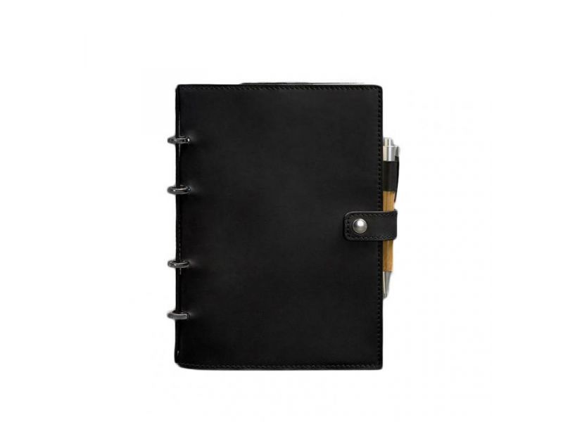 Кожаный блокнот с датированным блоком (Софт-бук) 9.1 черный Crazy Horse, фото 5