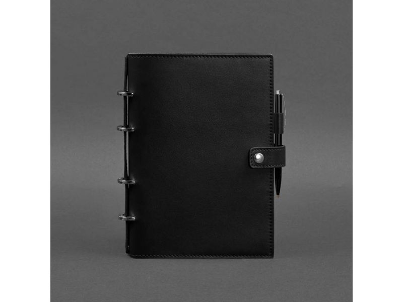 Кожаный блокнот с датированным блоком (Софт-бук) 9.1 черный, фото 4
