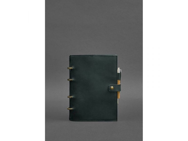 Кожаный блокнот с датированным блоком (Софт-бук) 9.1 зеленый Crazy Horse, фото 1