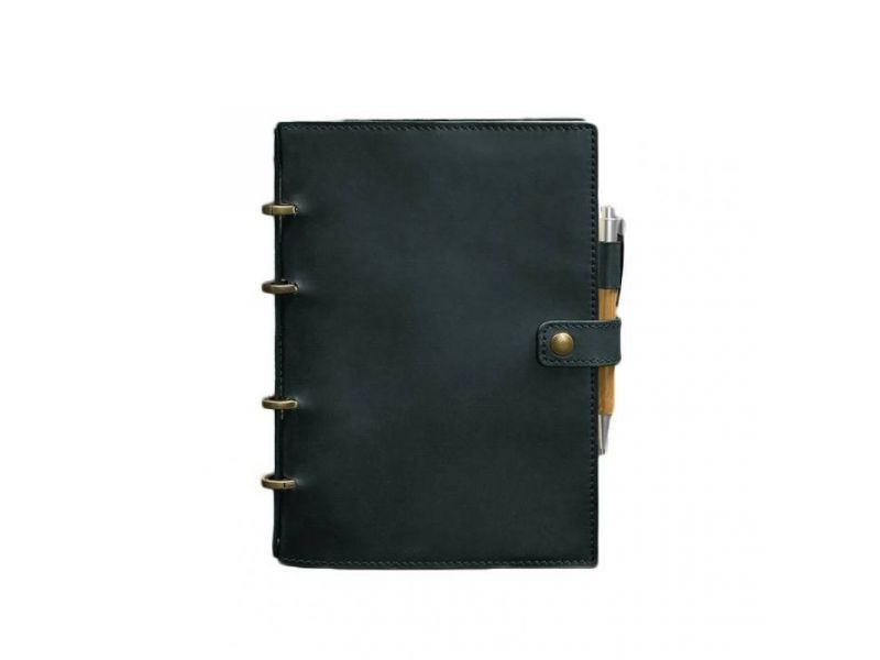 Кожаный блокнот с датированным блоком (Софт-бук) 9.1 зеленый Crazy Horse, фото 5