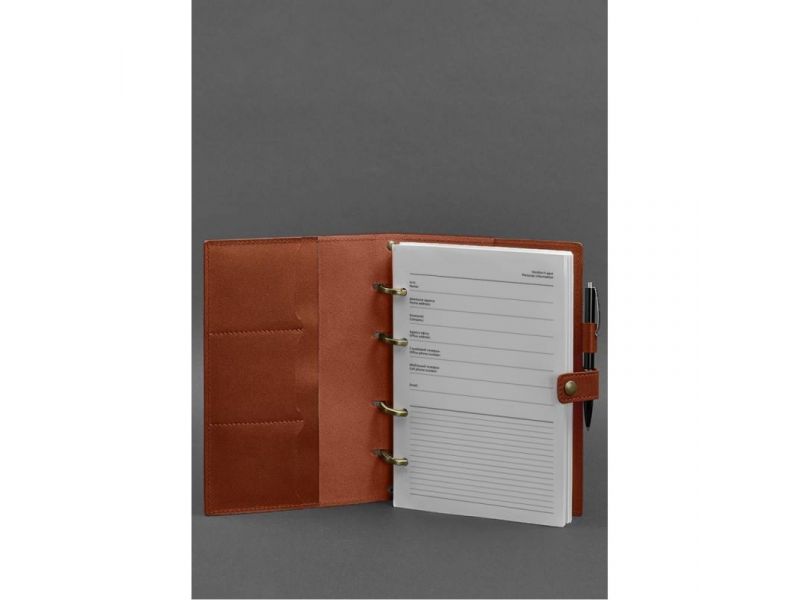 Кожаный блокнот с датированным блоком (Софт-бук) 9.1 светло-коричневый, фото 2