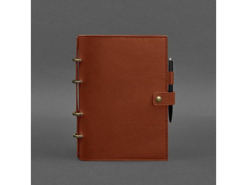 Кожаный блокнот с датированным блоком (Софт-бук) 9.1 светло-коричневый, фото 5