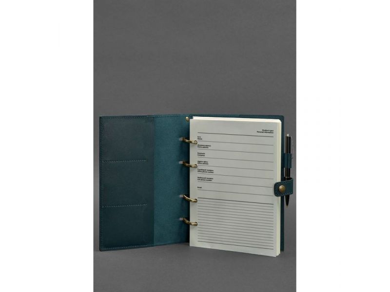 Кожаный блокнот с датированным блоком (Софт-бук) 9.1 зеленый, фото 2