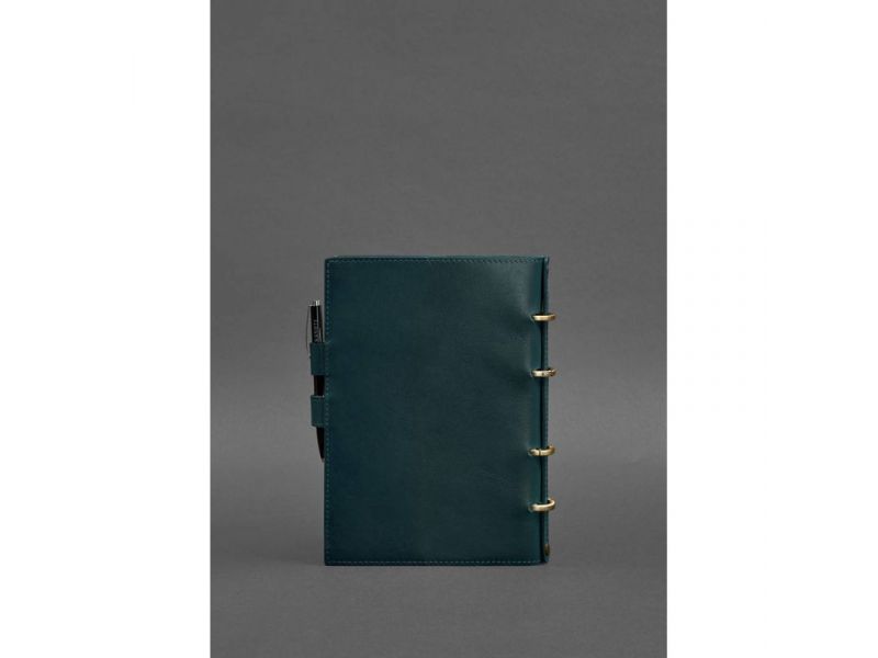 Кожаный блокнот с датированным блоком (Софт-бук) 9.1 зеленый, фото 3