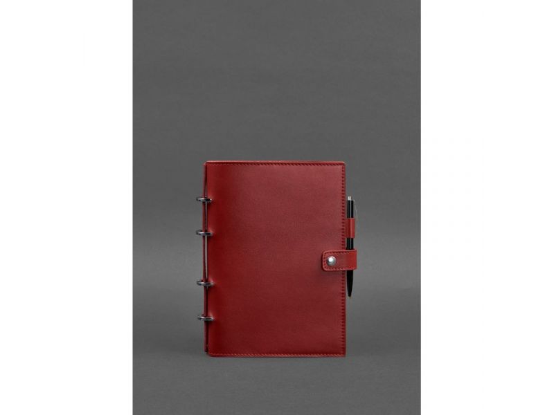 Кожаный блокнот с датированным блоком (Софт-бук) 9.1 красный, фото 1