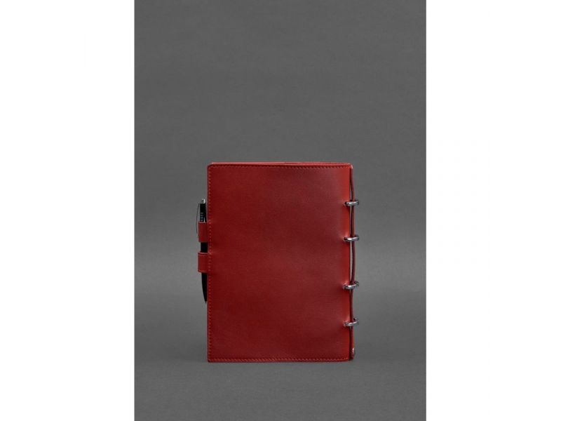 Кожаный блокнот с датированным блоком (Софт-бук) 9.1 красный, фото 3