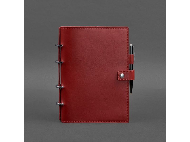 Кожаный блокнот с датированным блоком (Софт-бук) 9.1 красный, фото 4